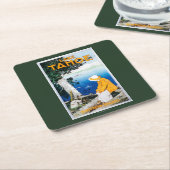 タホ湖昇進のPosterLake Tahoe、カリフォルニア スクエアペーパーコースター (アングル)