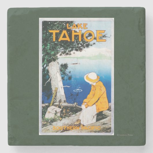 タホ湖昇進のPosterLake Tahoe、カリフォルニア ストーンコースター (正面)
