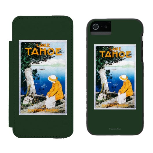 タホ湖昇進のPosterLake Tahoe、カリフォルニア Incipio iPhoneウォレットケース (並び)