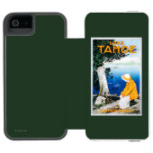 タホ湖昇進のPosterLake Tahoe、カリフォルニア Incipio iPhoneウォレットケース (フォリオオープン)