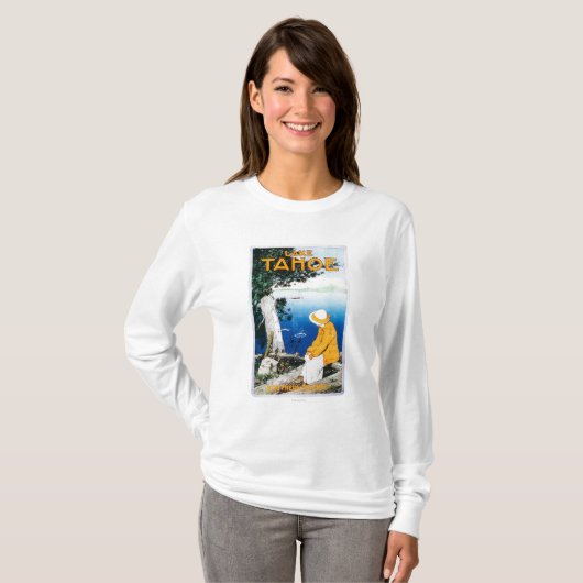 タホ湖昇進のPosterLake Tahoe、カリフォルニア Tシャツ (正面フル)