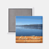 タホ湖素朴な木製サイン芸術的磁石 マグネット (正面/裏面)
