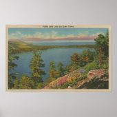 タホ湖(カリフォルニア州落ちた) – リーフ湖とタホ湖 ポスター (正面)