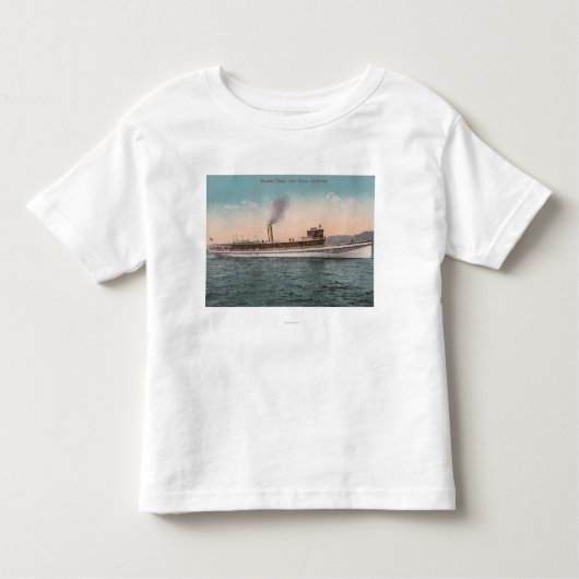 タホ湖、カリフォルニア-汽船のTahoeの大きい木製の船 トドラーTシャツ (正面)