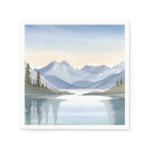 タホ湖 | 水彩画の山の風景