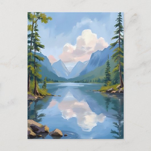 タホ湖 | 油絵風景 ポストカード (正面)