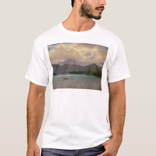 タホ湖、Bierstadt (0102a)著カリフォルニア Tシャツ (正面)