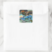 タホ芸術的湖ステッカー スクエアシール (バッグ)