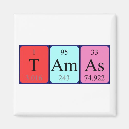 タマの周期表名マグネット マグネット (正面)