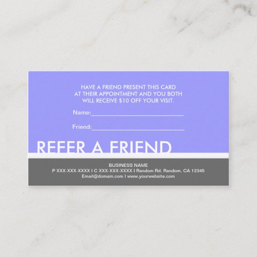 タマキビの灰色のシンプルは友人のカスタム・カードを参照します 紹介カード (正面)