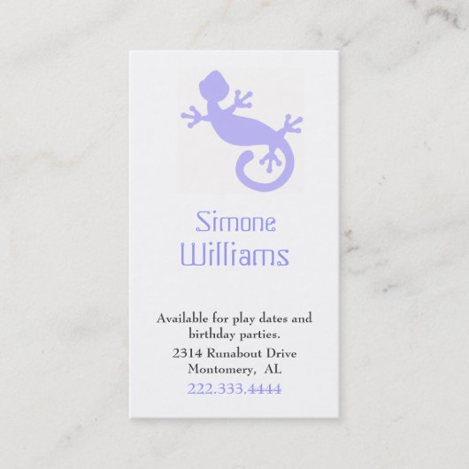 タマキビの青いトカゲの子供の演劇の日付カード コーリングカード (正面)