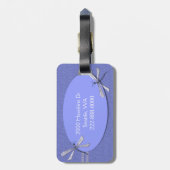 タマキビの青いトンボのカスタムな荷物のラベル ラゲッジタグ (裏面縦)