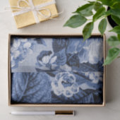 タマキビの青いヴィンテージ花のToile No.1 薄葉紙 (ギフト)