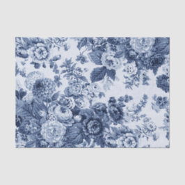 タマキビの青いヴィンテージ花のToile No.3 薄葉紙