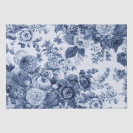 タマキビの青いヴィンテージ花のToile No.3 薄葉紙