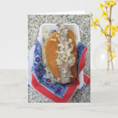 タマネギのメッセージカードが付いているオランダのBroodjeのニシン カード (黄色い花)