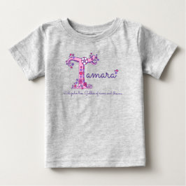 タマラの女の子の名前と意味Tモノグラム服 ベビーTシャツ