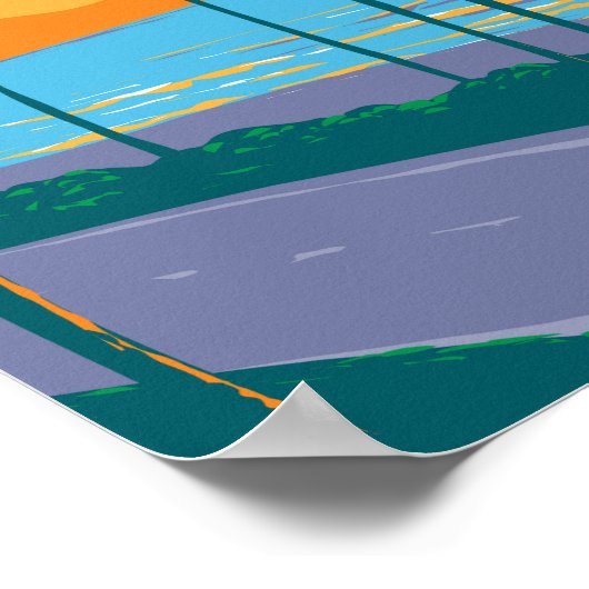 タマラックサーフビーチカリフォルニアトラベルアートヴィンテージ ポスター (角)