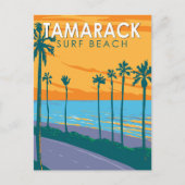 タマラックサーフビーチカリフォルニアトラベルアートヴィンテージ ポストカード (正面)