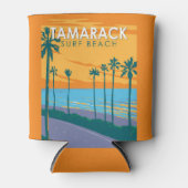 タマラックサーフビーチカリフォルニアトラベルアートヴィンテージ 缶クーラー (正面)
