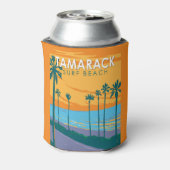 タマラックサーフビーチカリフォルニアトラベルアートヴィンテージ 缶クーラー (缶裏面)