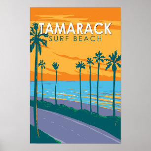 タマラックサーフビーチ カリフォルニア 旅行 アート ヴィンテージ ポスター