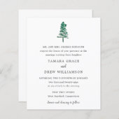 タマラパインツリーモダン結婚式招待状 (正面/裏面)