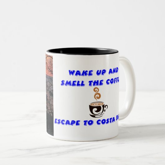 タマリンドに燃えるコスタリカの夕日 ツートーンマグカップ (正面右)