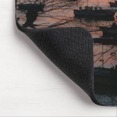 タマリンドに燃えるコスタリカの夕日 マウスパッド (コーナー)