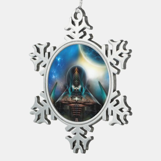 タマリン5ピータースノーフレークオーナメント スノーフレークピューターオーナメント (右)