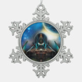 タマリン5ピータースノーフレークオーナメント スノーフレークピューターオーナメント (正面)