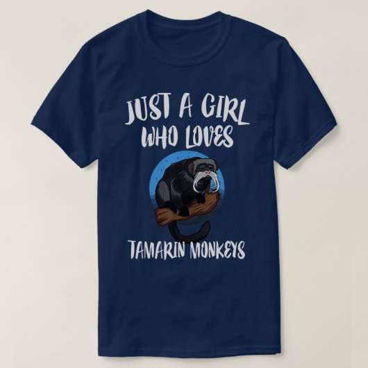 タマリン・モンキーギフトが大好きな女の子 Tシャツ (デザイン正面)