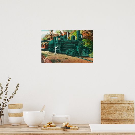 タマルパイス山鉄道列車の眺め ポスター (キッチン)