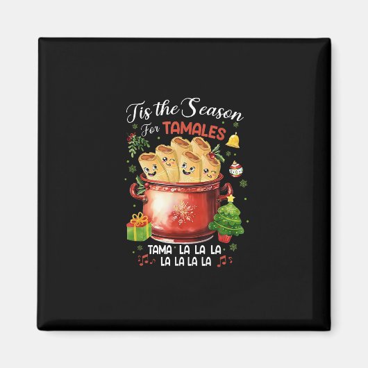 タマレスの季節がやってきた クリスマスのメキシコ料理 マグネット (正面)