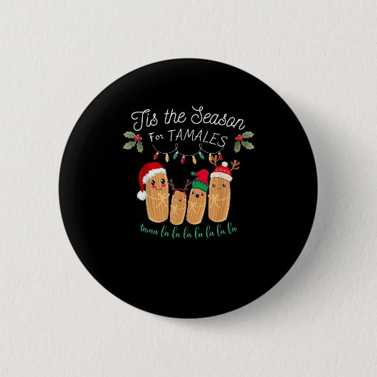 タマレスの季節 メキシコのクリスマス モダン 缶バッジ (正面)