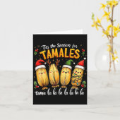 タマレスの季節 メキシコのタマラ・クリスマス カード (黄色い花)