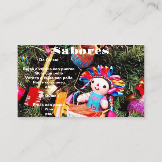 タマレス諸島 名刺 (裏面)