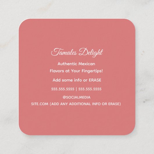 タマレス スクエア名刺 (裏面)