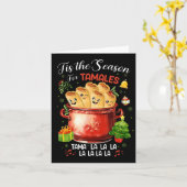 タマレス・メキシコ料理のクリスマスの季節 カード (黄色い花)