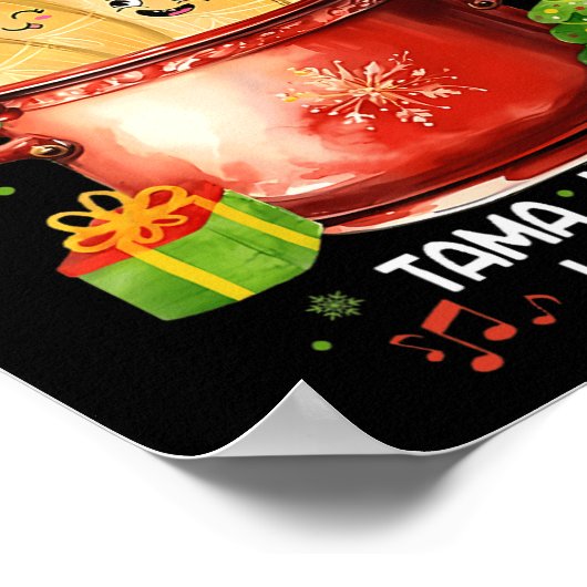 タマレス・メキシコ料理のクリスマスの季節 ポスター (角)