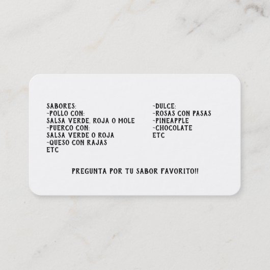 タマレス 名刺 (裏面)