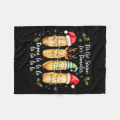 タマーレの季節 メキシコのクリスマスタマーレ フリースブランケット (正面(横))