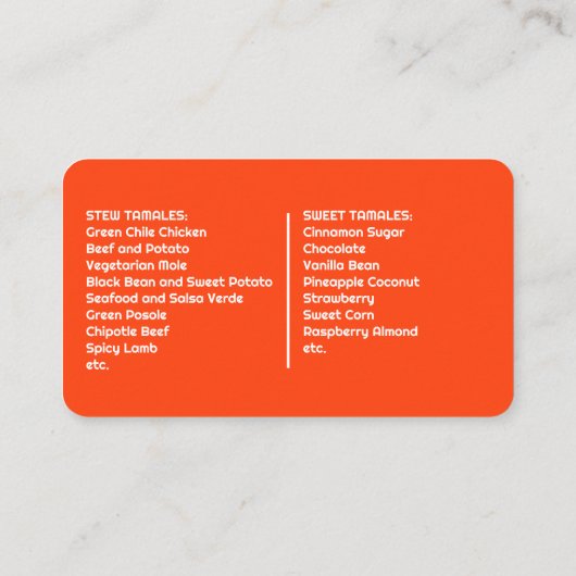 タマーレインボー 名刺 (裏面)