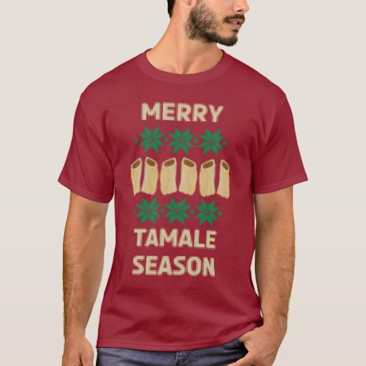 タマーレメリーシーズン醜いクリスマスセーター Tシャツ (正面)