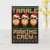 タマーレ製造チーム タマーレ シーズン 面白い メキシコのクリスマス カード (黄色い花)