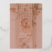 タミニマルイモダンプ赤面ピンクの重ね合わせグラッド写真 箔招待状 (裏面)