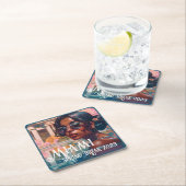 タミルウーマンマイアミリゾートプール絵画ズ スクエアペーパーコースター (インサイチュ)