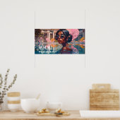 タミルウーマンマイアミリゾートプール絵画ズ ポスター (キッチン)