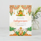 タミル引っ越し祝いパーティー招待状テルググルハプラヴェシャム 招待状 (スタンド正面)