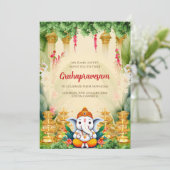 タミル引っ越し祝いパーティー招待状デジタルインディアン招待状 招待状 (スタンド正面)